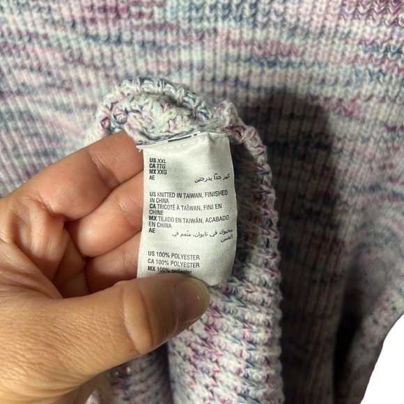 NWT Style & Co Pastel Purple Multicolor Knit Crewneck Sweater Women’s XXL - Picture 5 of 5